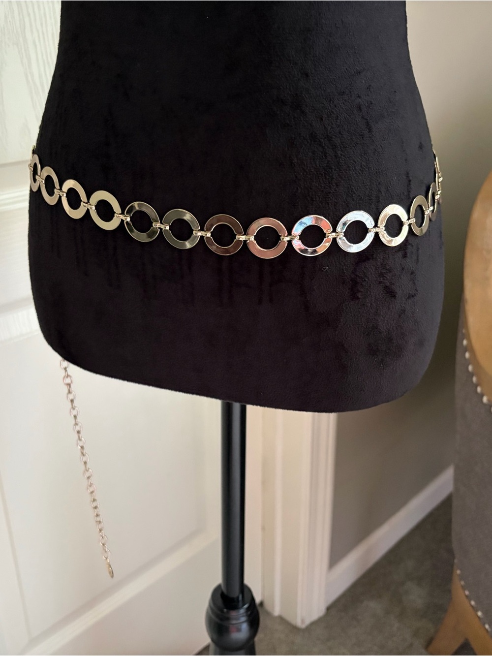 Gold Linked Circle Chain Waist Belt - Women's Accessory